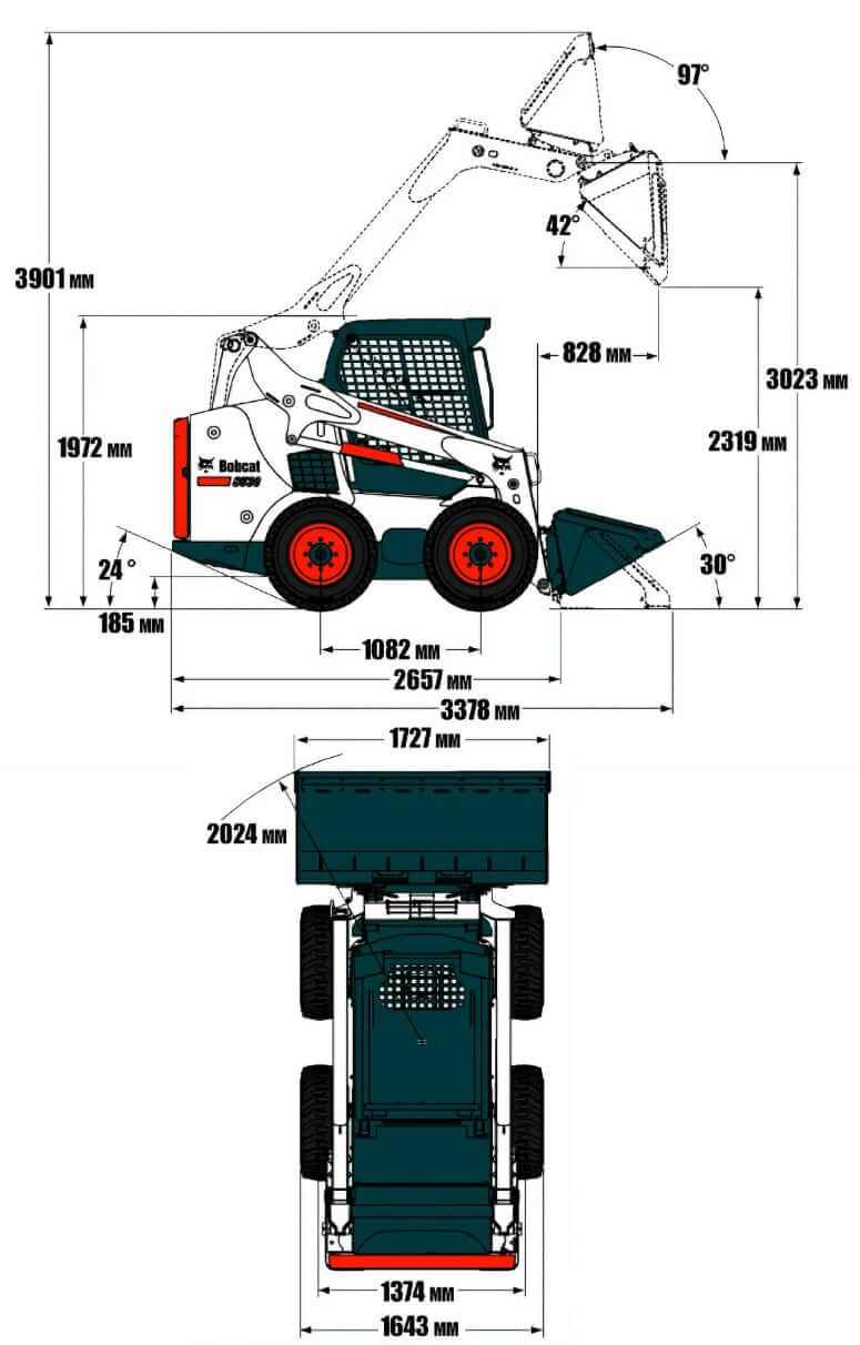 Размеры мини-погрузчика Bobcat S530