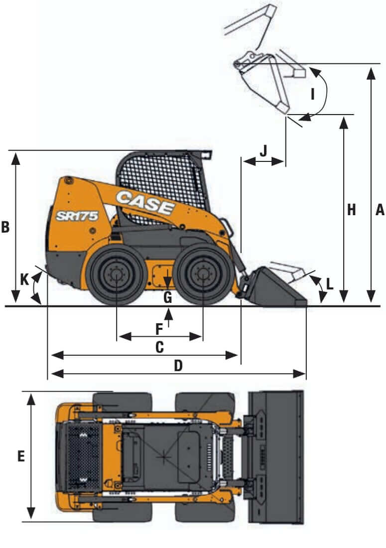 Вес и размеры мини-погрузчика Case SR150