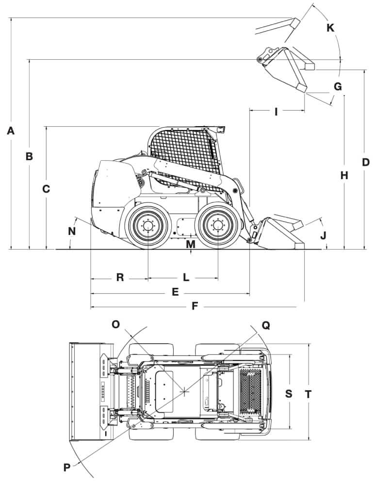 Размеры и вес мини-погрузчика Case SV185