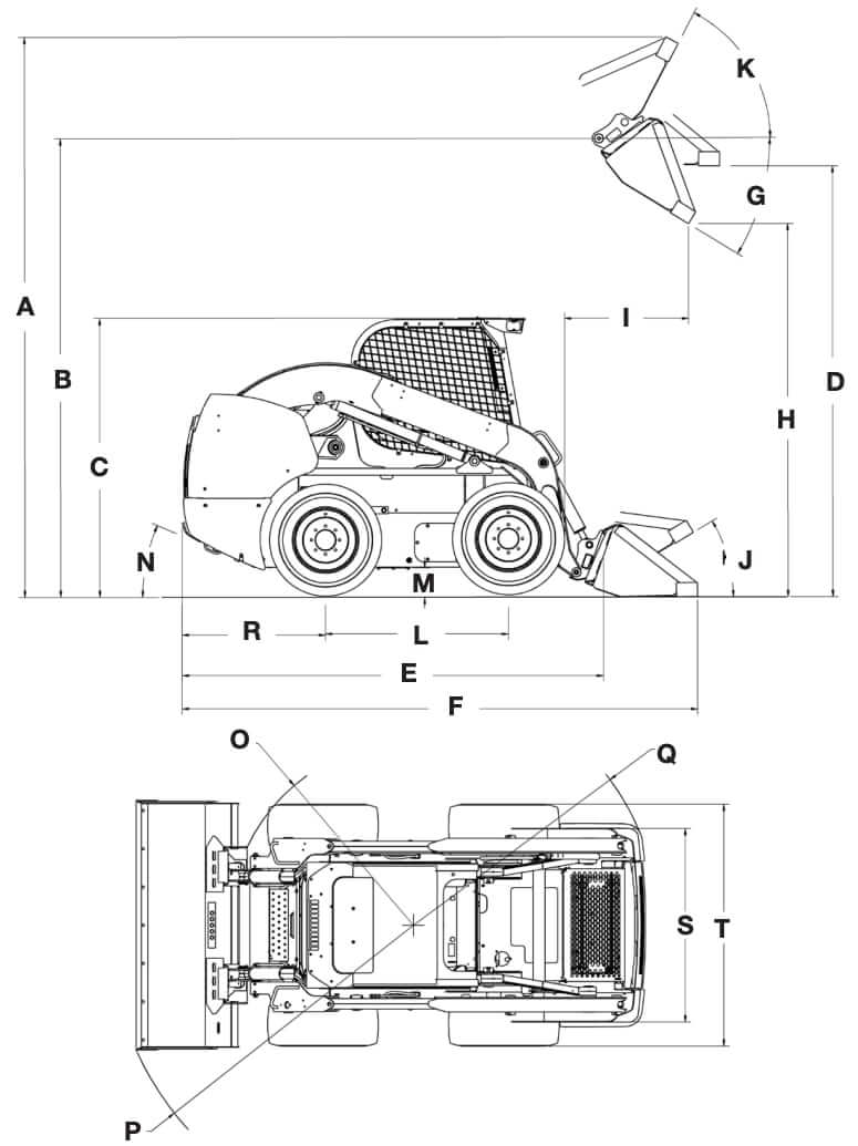 Габариты и размеры мини-погрузчика Case SV300