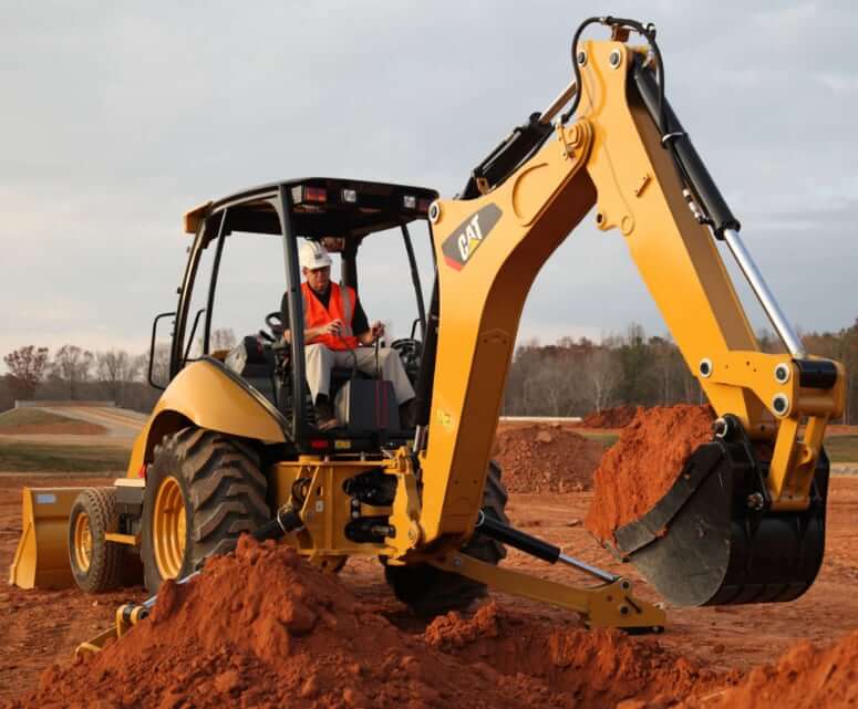 Размеры и ТТХ экскаватора-погрузчика CAT 416F