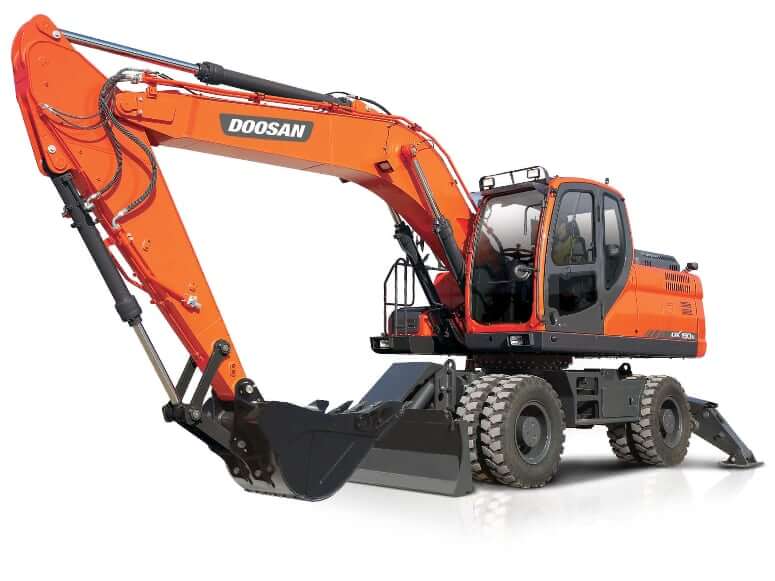 Размеры и вес экскаватора Doosan DX190W