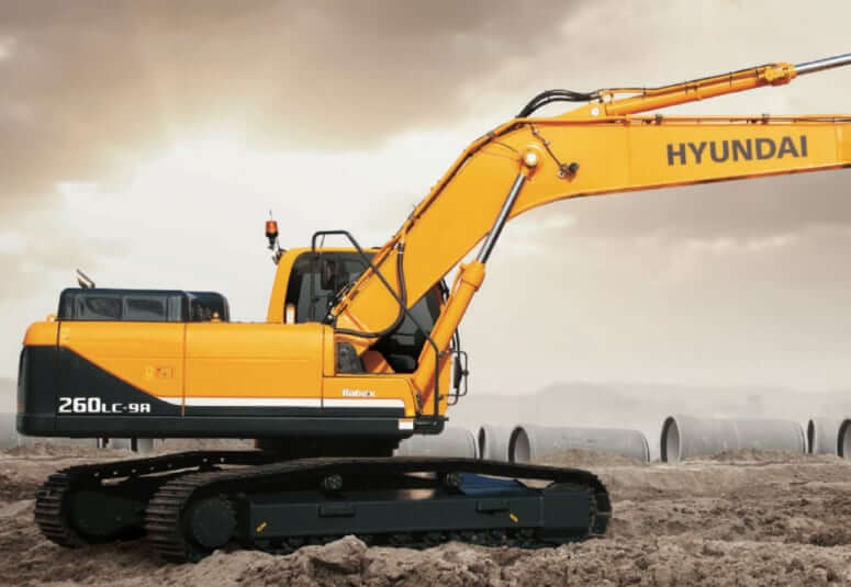 Размеры, вес и ТТХ экскаватора Hyundai R260LC-9A