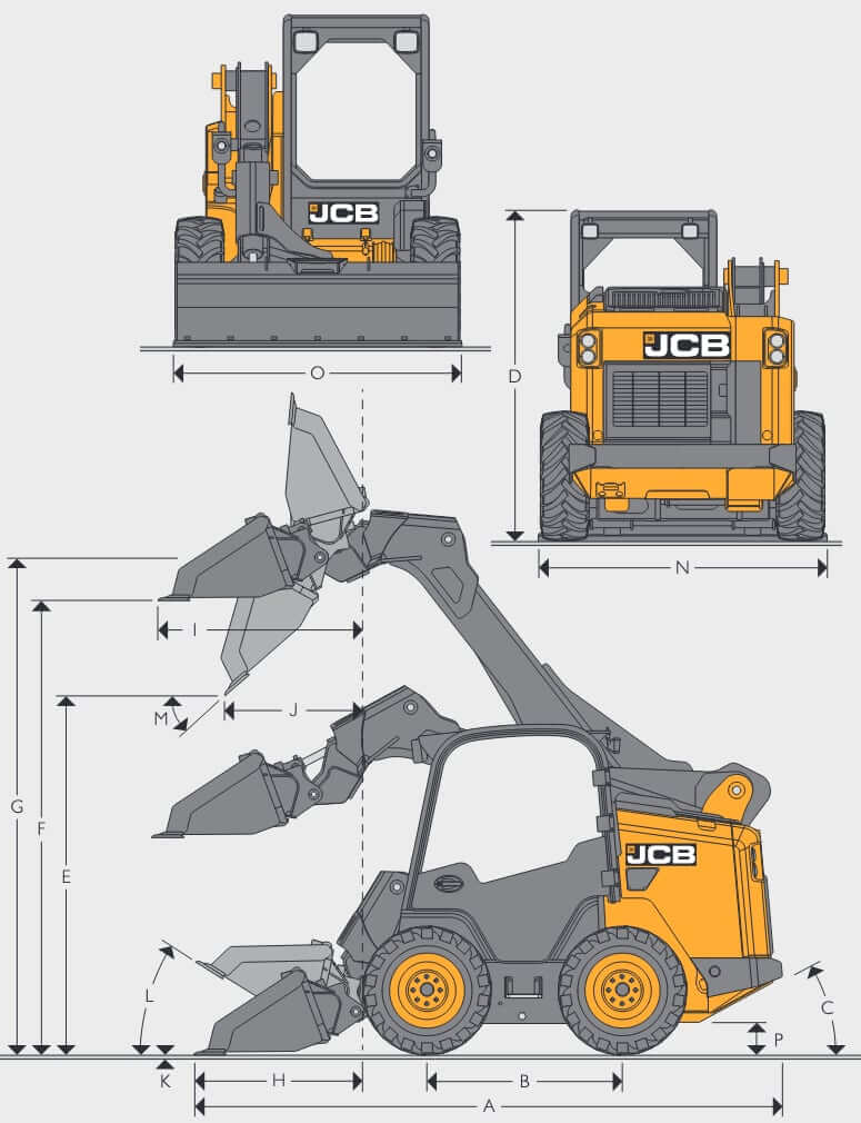 Габариты, размеры и вес JCB 135