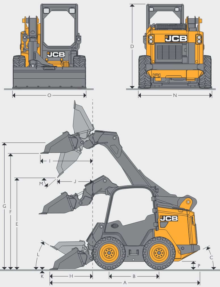 Размеры и вес погрузчика JCB 155