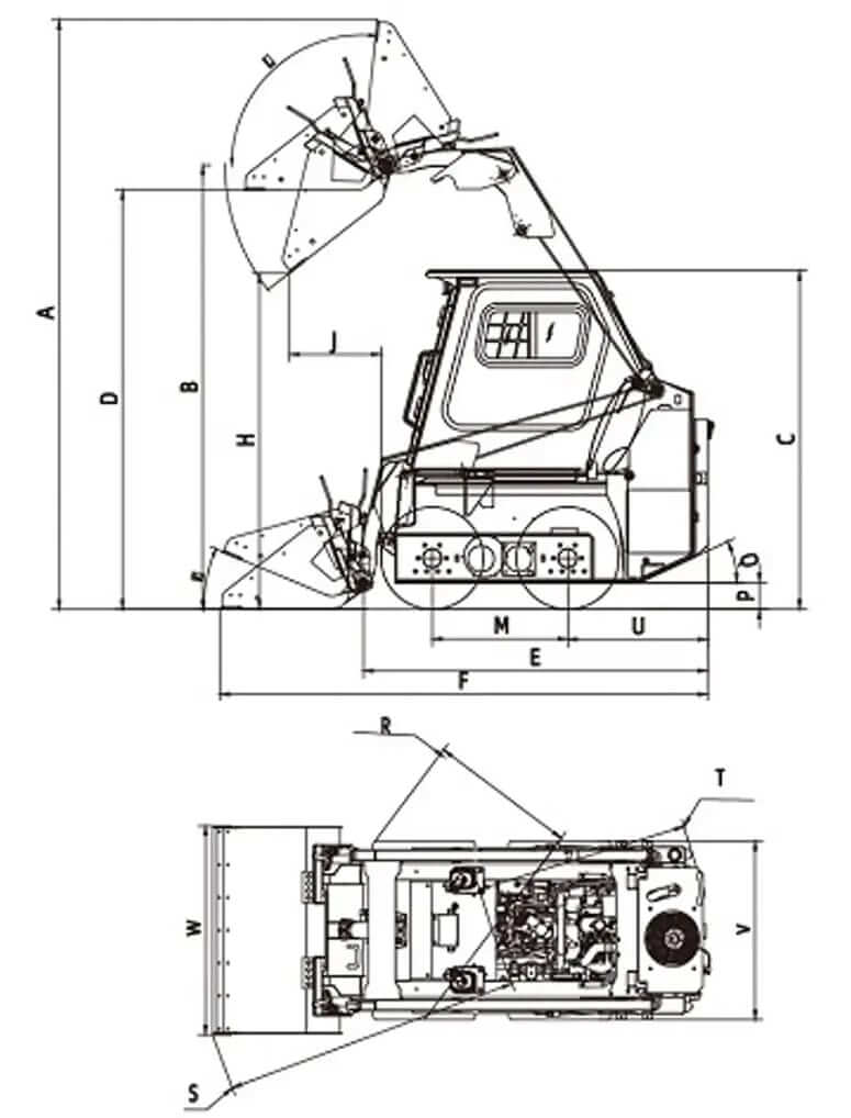 Вес и размеры мини-погрузчика Lonking CDM303