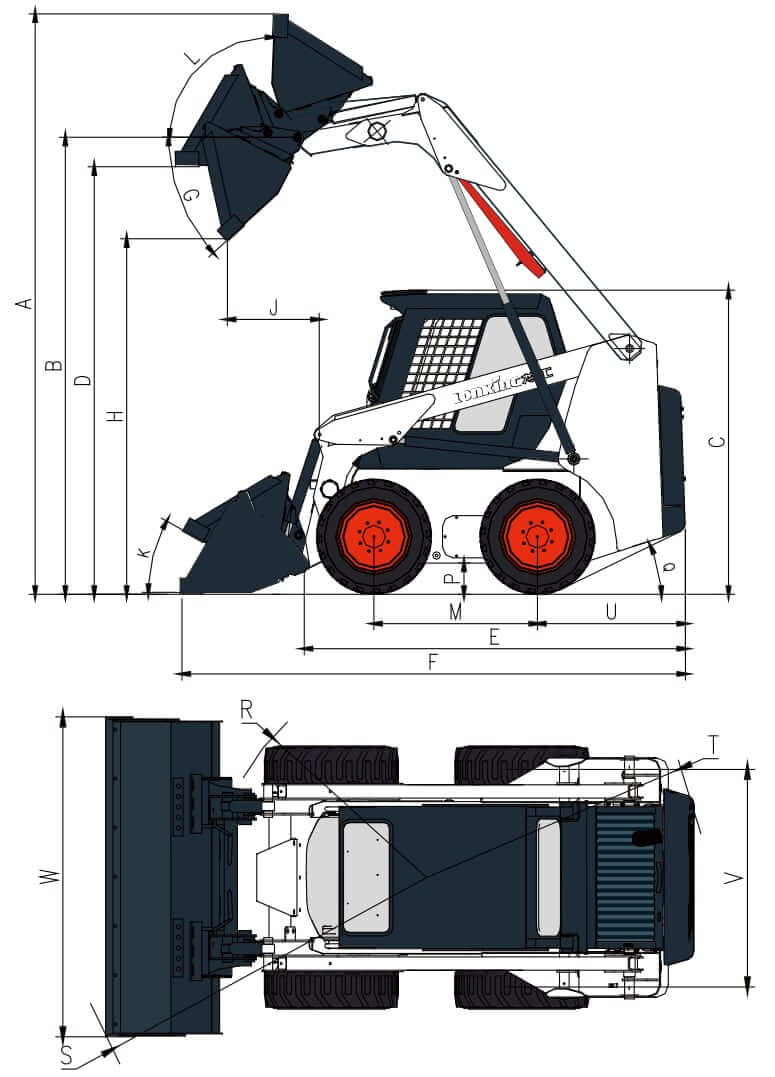 Размеры мини-погрузчика Lonking CDM 308