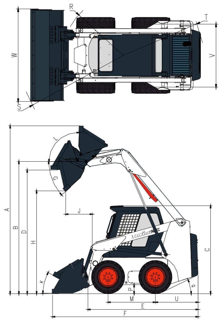 Размеры мини-погрузчика Lonking CDM 312