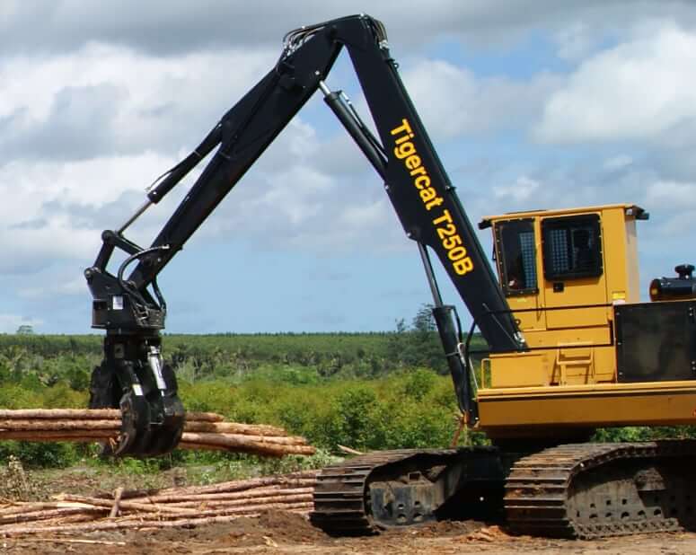 Размеры, вес и ТТХ лесопогрузчика Tigercat T250B