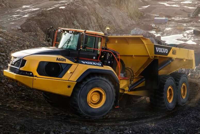 Вес шарнирно-сочлененного самосвала Volvo A60H